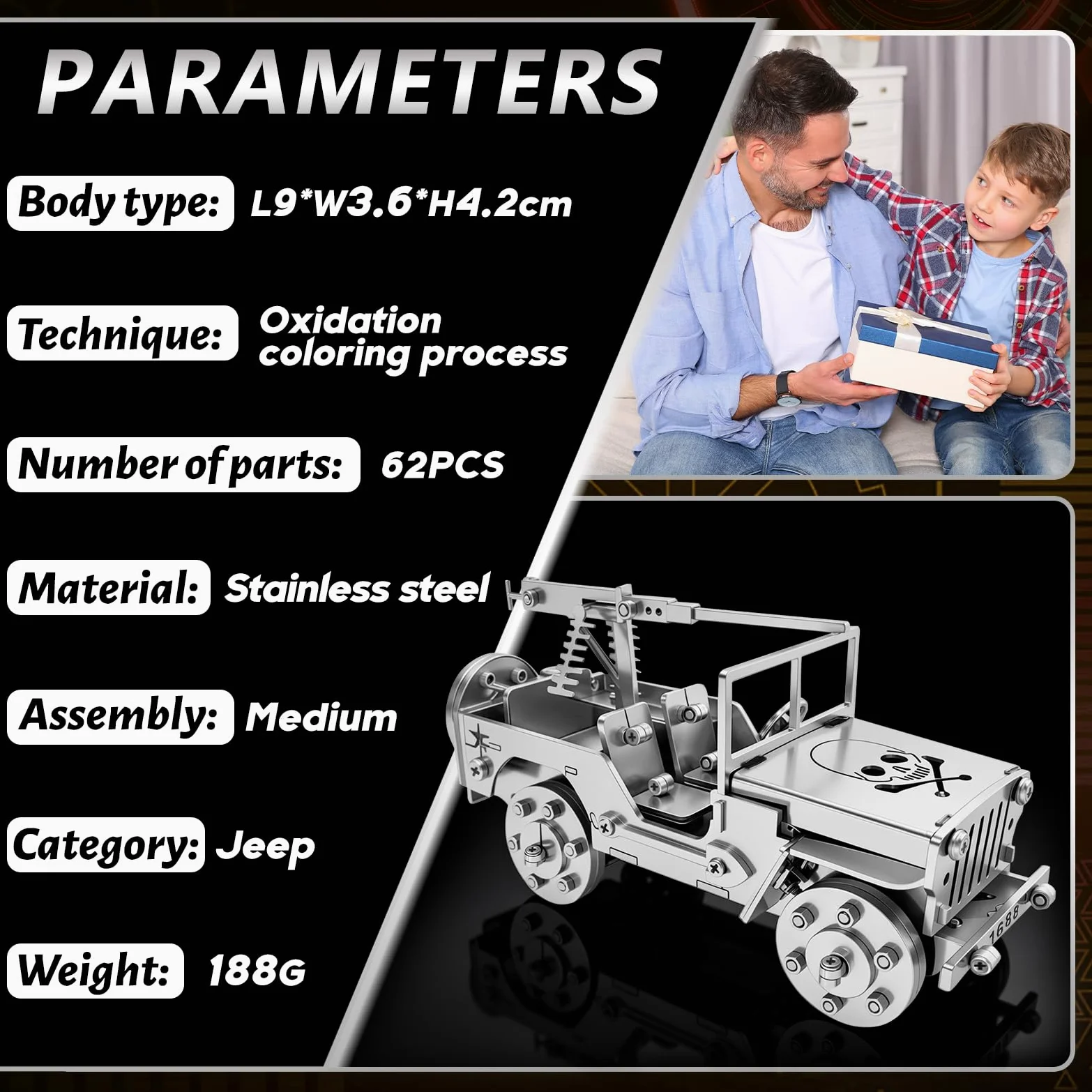 Casse-tête 3D en métal pour adultes, kit de modèle mécanique de voiture, argent, puzzles 3D en acier inoxydable pour adultes, décoration d'intérieur, loisirs créatifs, cadeaux