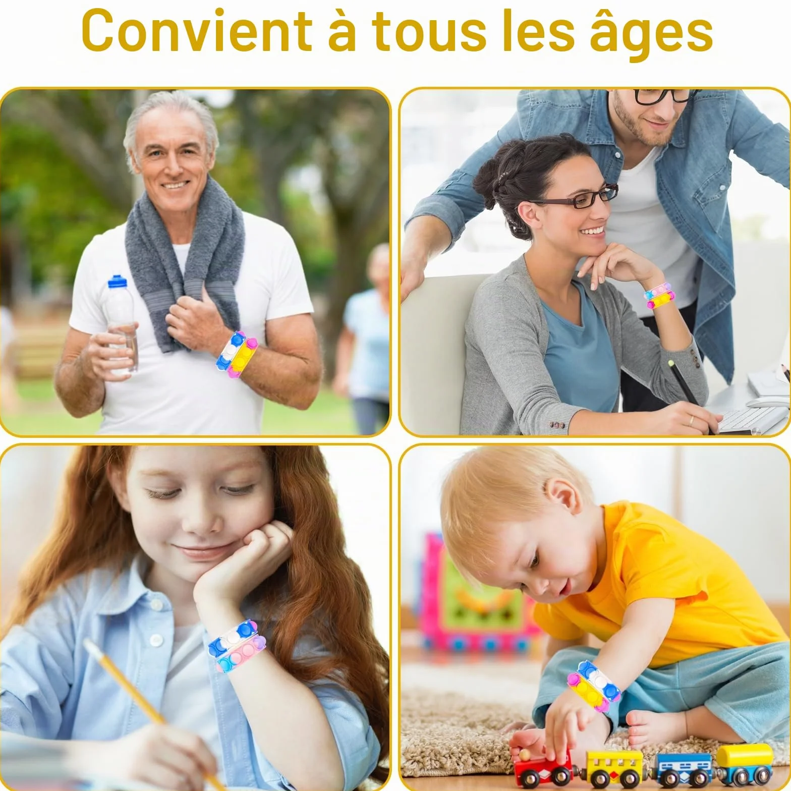 Bracelet Enfants Réglable en Silicone Doux, 30 Pièces, 15 Couleurs, Cadeau Anniversaire