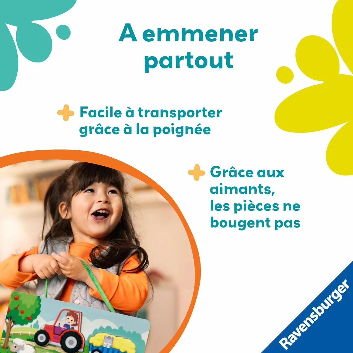 Ravensburger Puzzle en Bois aimanté A la Ferme Jouet bébé dès 1 an