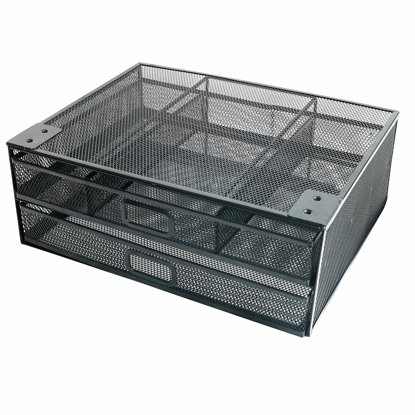 Tiroir sous bureau renforcé métal 2 tiroirs coulissants A4 organisateur rangement noir