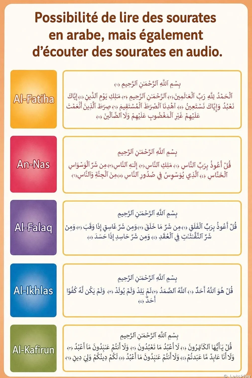 LetsPlay Livre Sonore Arabe Français Alphabet 180+ Mots Jouet Éducatif Enfant 3-8 Ans