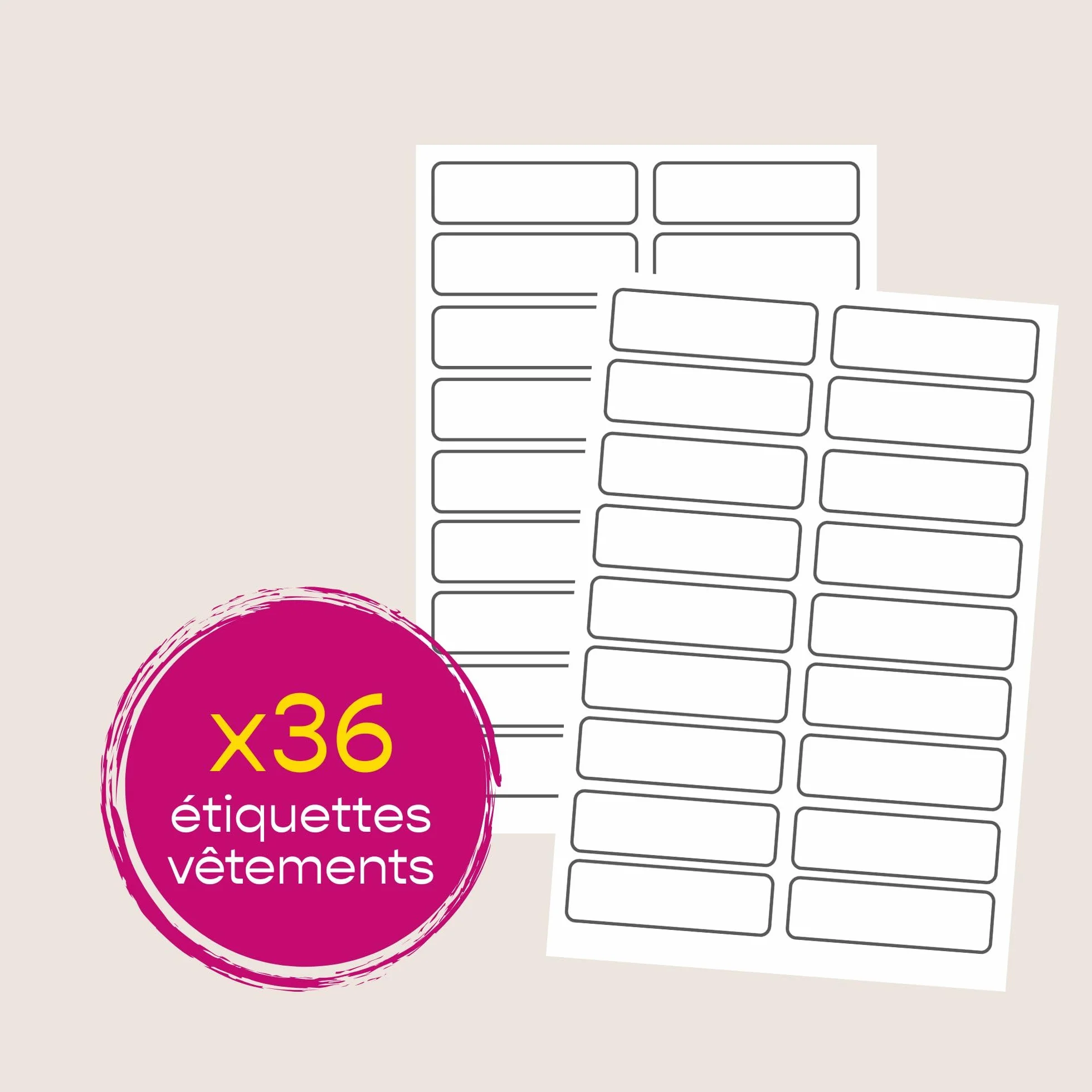 Avery Sachet 36 étiquettes autocollantes vêtements 45 x 13 mm