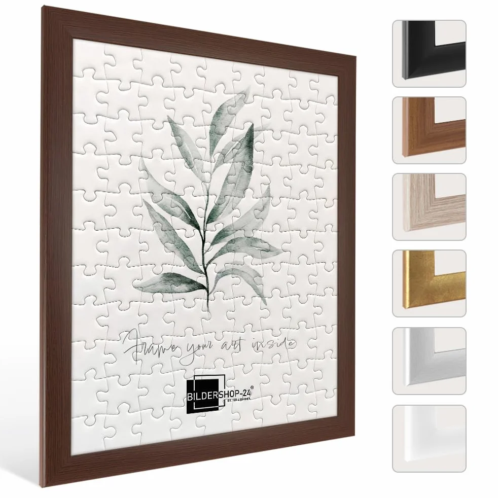 Bildershop-24 Cadre à puzzle/photo Valencia 50X60cm Wenge (décor) pour 500-1000 Pièces