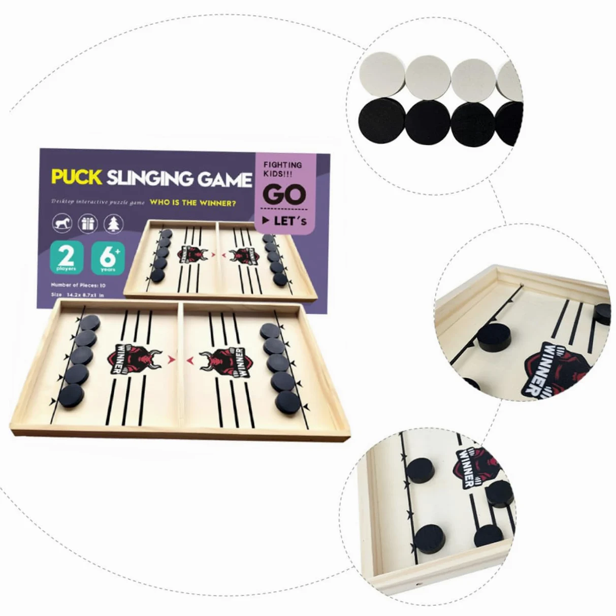 SUPVOX Jeu de Palet à Fronde Rapide Bois Éducatif pour Parents et Garçon Fille de Amusant pour Développer Intelligence et Interaction Familiale
