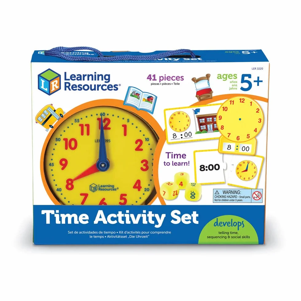 Learning Resources Horloge Éducative Enfant – Kit Lecture Heure Analogique Numérique – Jeu Montessori 5 Ans+