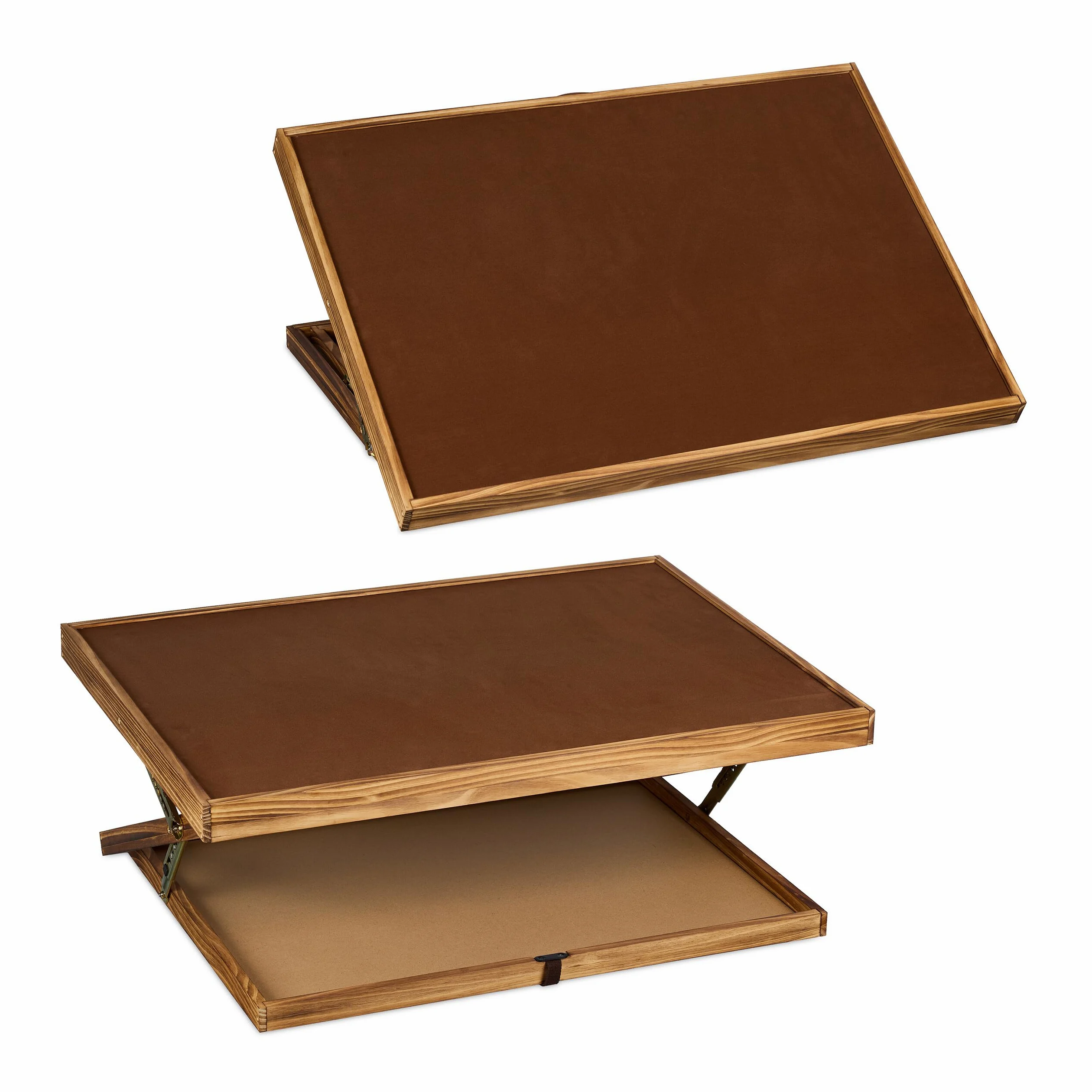 Relaxdays Table de Puzzle, réversible, pour 1000 & 1500 pièces, Hauteur réglable, Bois, inclinable, Support, Marron