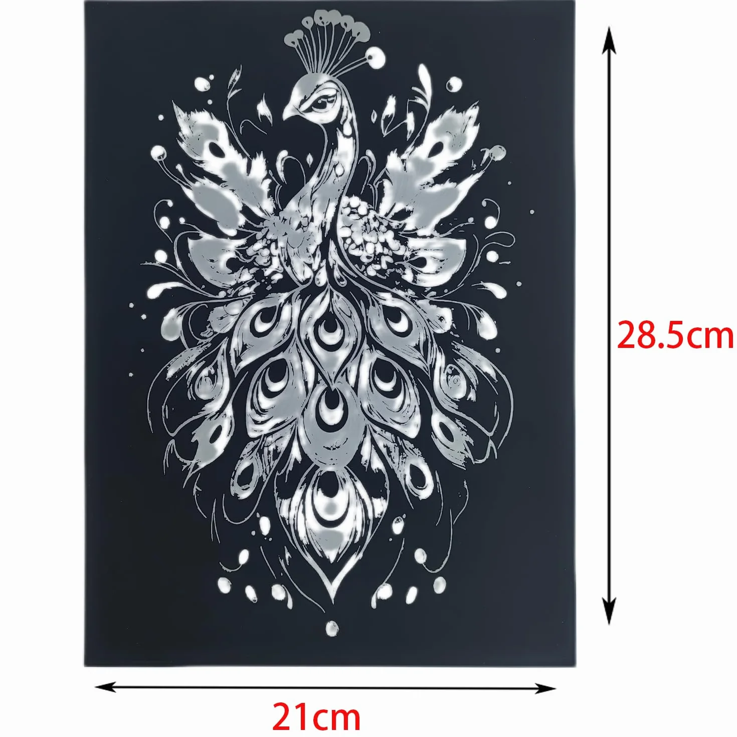 Peintures Carte à Gratter Scratch Painting Peacock Series 4 Feuilles 28,5x21 cm Papier Couché Couleur Glow in the Dark Avec Stylos Pour Adultes Enfants