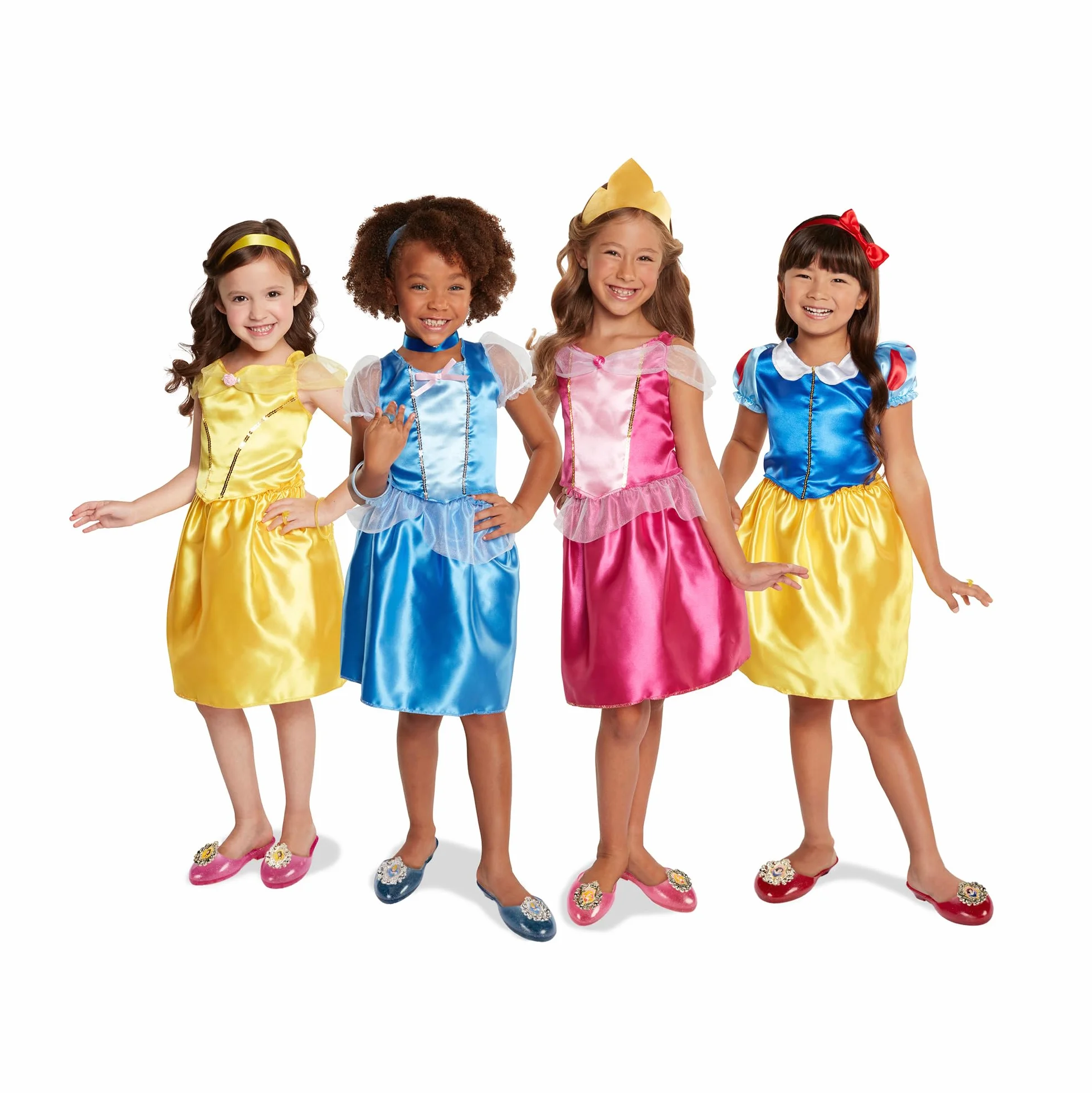 Boutique de Chaussures Disney Princess 4 Paires Scintillantes Cendrillon Aurore Belle Blanche-Neige