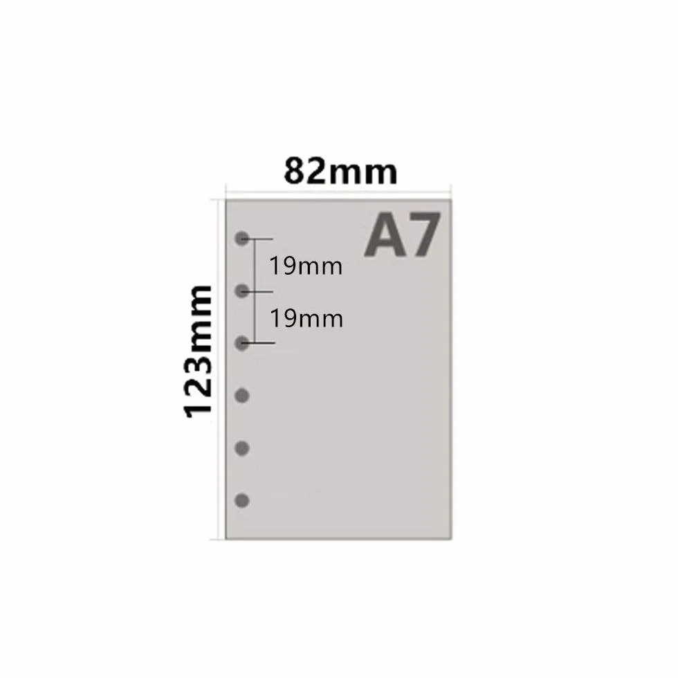 Recharge A7 pour agenda Filofax, 11 styles, 6 trous, 100 g/m², 12 x 8 cm, Harphia Grid Square