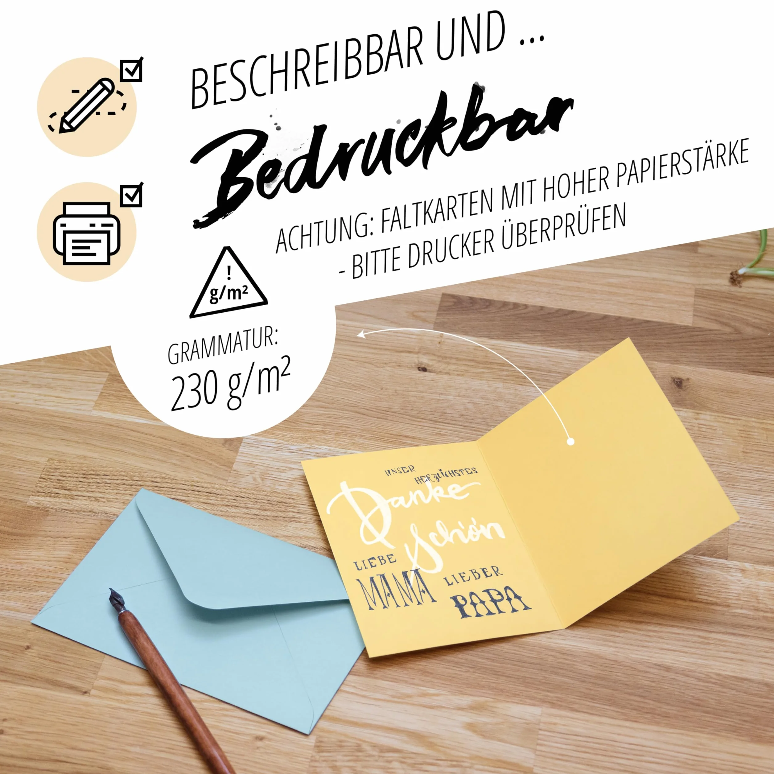 Cartes pliantes vierges DIN A6 C6 pastel - Lot de 50 avec enveloppes