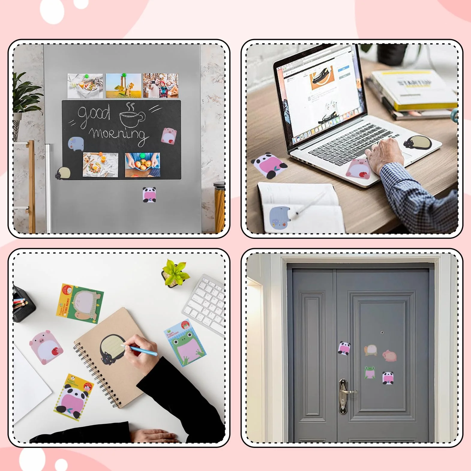 JIANTA 640 Feuilles Mini Notes Adhésives Colorées Animaux, Blocs Mémo Autocollant Sticky Notes