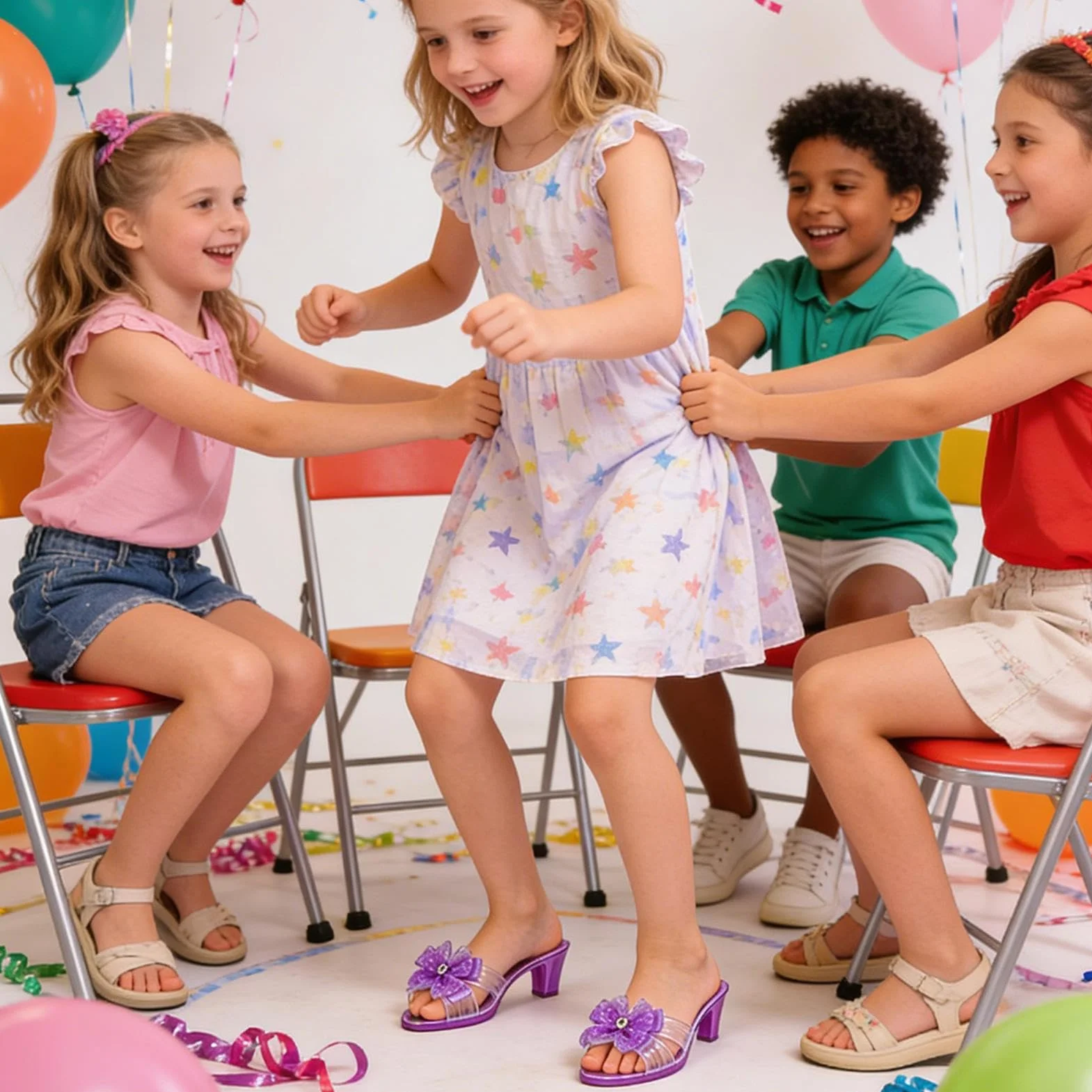 Chaussures Princesse Talons Fille Sandales Antidérapantes Gelée Paillettes 3-6 Ans