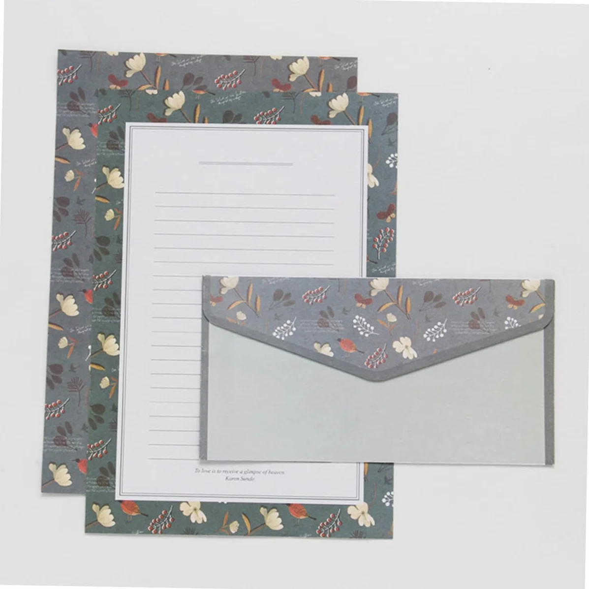 Homoyoyo Lot Papeterie A5 Papier à Lettres Et Enveloppes Fleuris, 60 Feuilles 30 Enveloppes