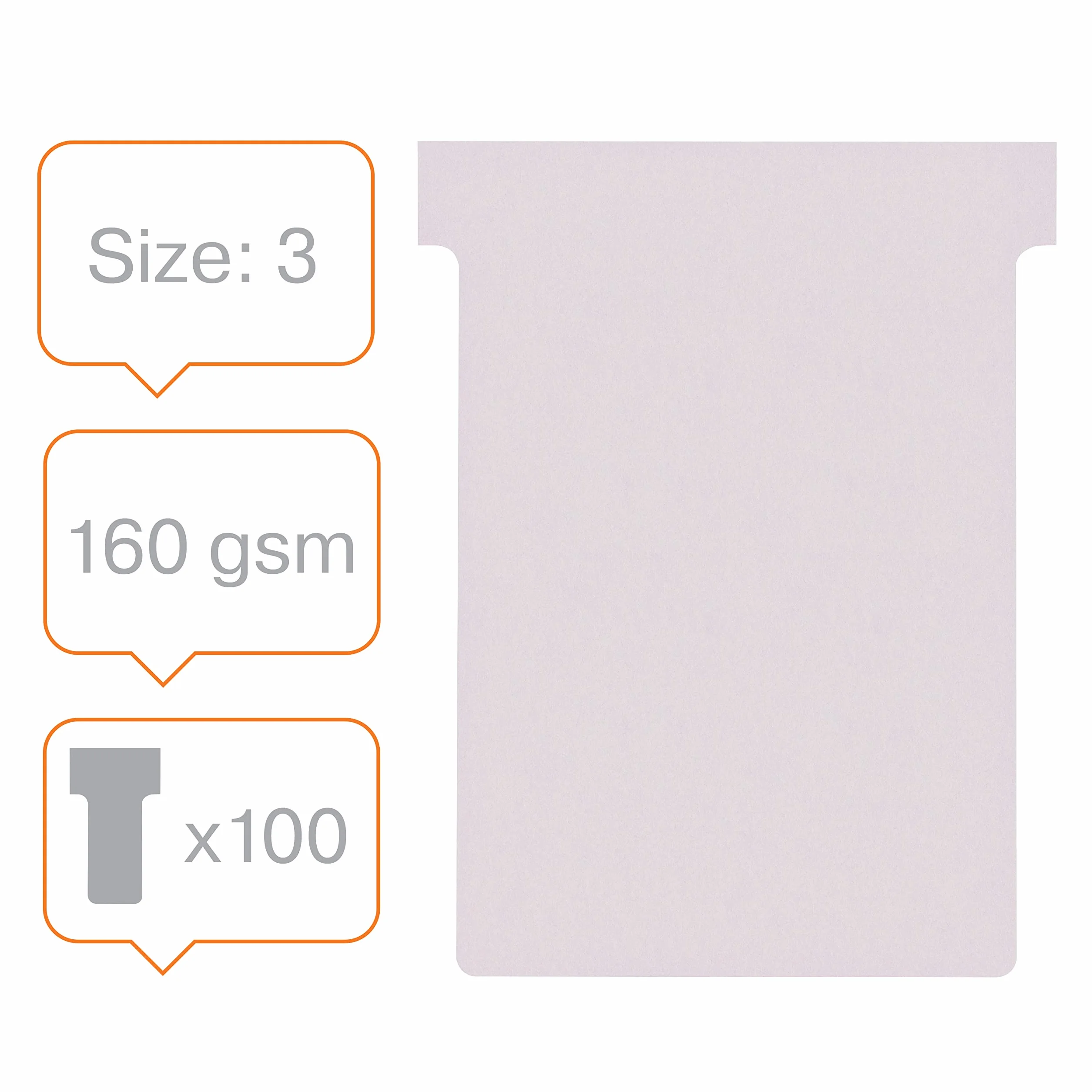 Nobo Lot de 100 fiches T pour planning Indice 3 Violet