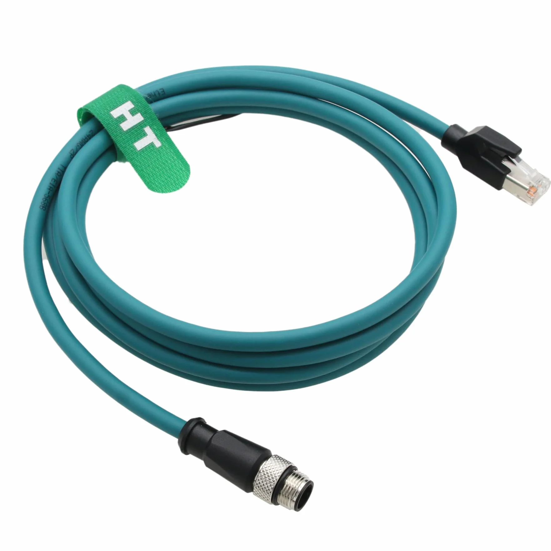 HangTon Ethernet CAT5e Cable M12 4 Pin D-Code to RJ45 2m for Keyence IV2, Datalogic 210N, Sick Omron Vision Sensor