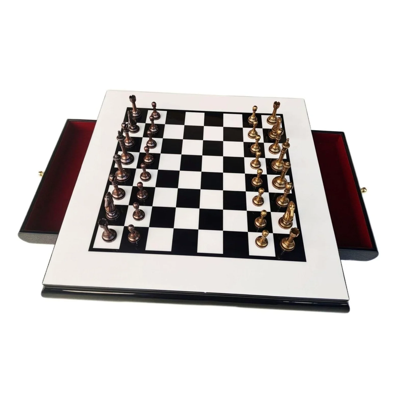 echiquier Jeu d'échecs en Bois for Voyage en Plein air avec tiroir de Rangement, Jeu de société for Camping, Enfants et Adultes echecs Jeu