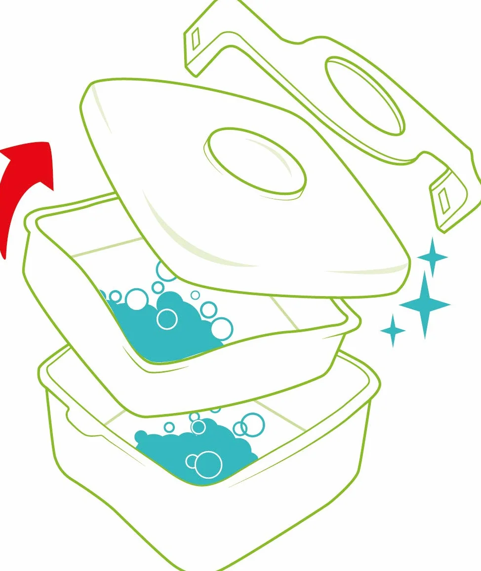 Maped Picnik Origins Boîte à Déjeuner Enfants 2 Compartiments Amovible Plastique Sans BPA 1,4L Bleu Vert