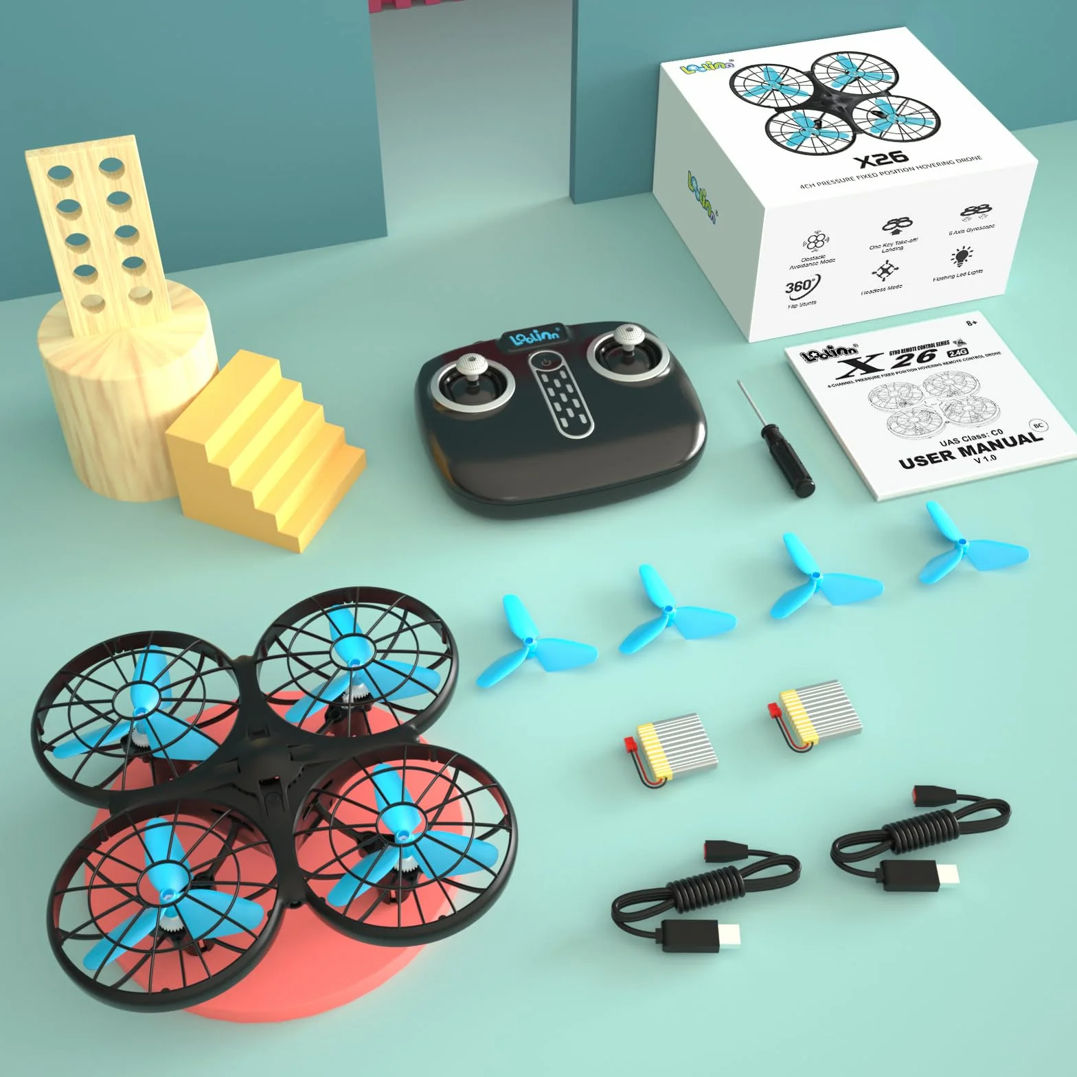 Drone pour Enfant Mini Drone Télécommandé Anti-Collision Automatique Certification C0