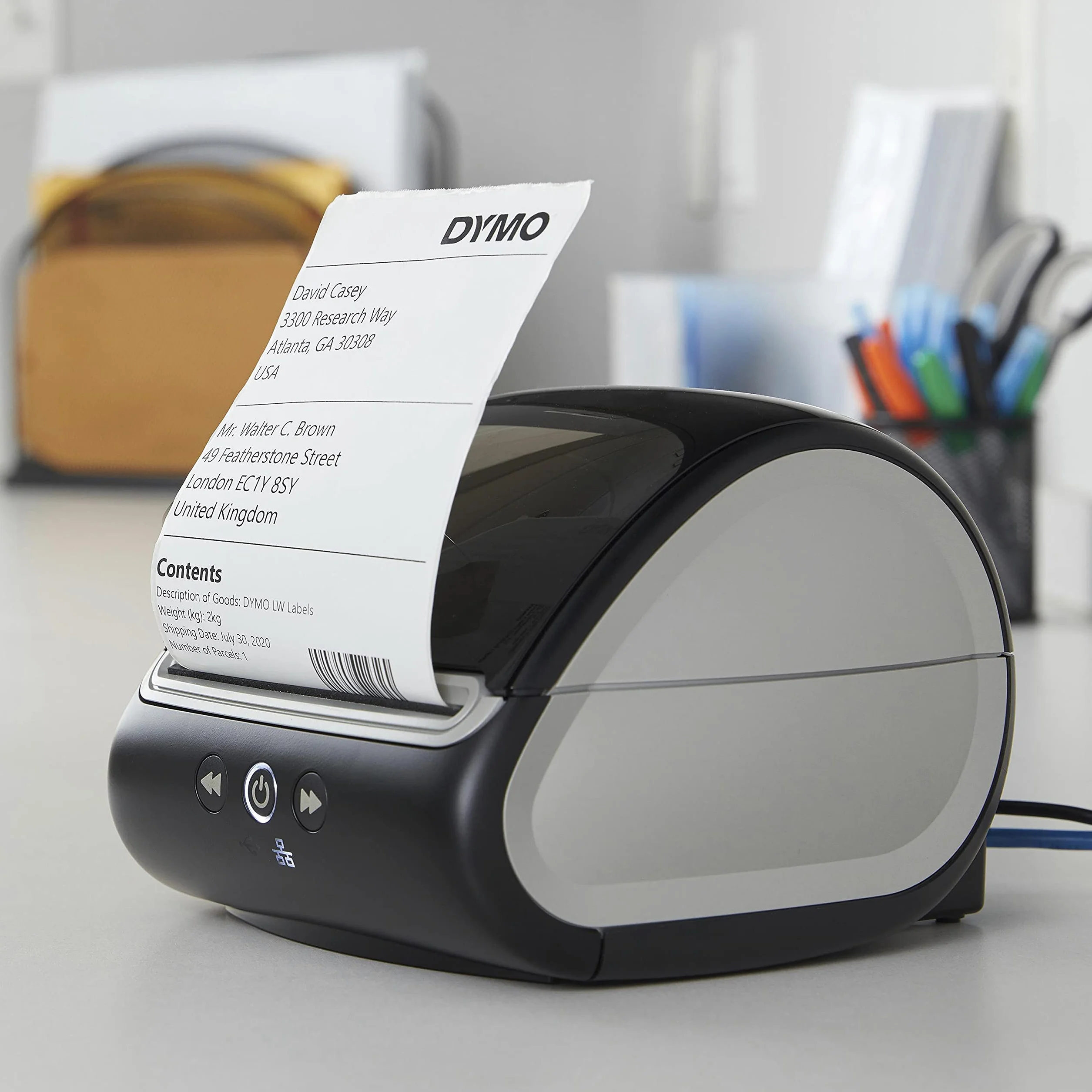 Dymo LabelWriter 5XL Label Printer with Automatic Label Recognition for Extra-Wide Shipping Labels, UK 3 Pin Plug