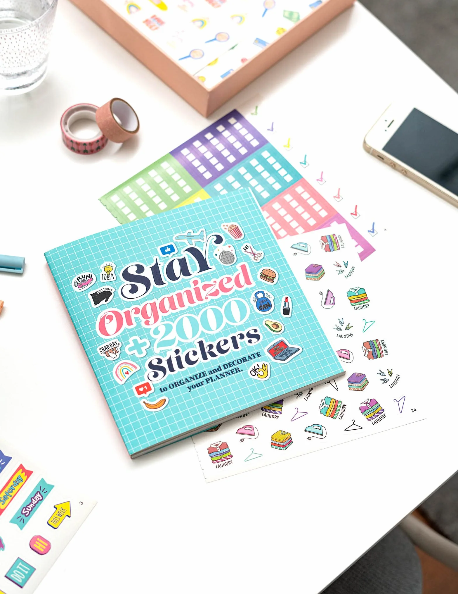Grupo Erik Carnet de Stickers Organisation Autocollants Bullet Journal Agenda Notebook 16 x 16 cm Multicolore