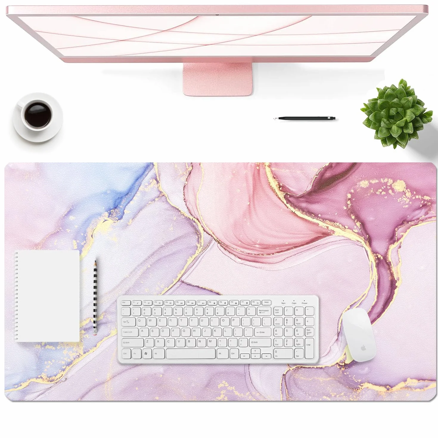 Sous-main de bureau 60 x 35 cm cuir synthétique PU imperméable tapis de bureau protecteur d'écritoire