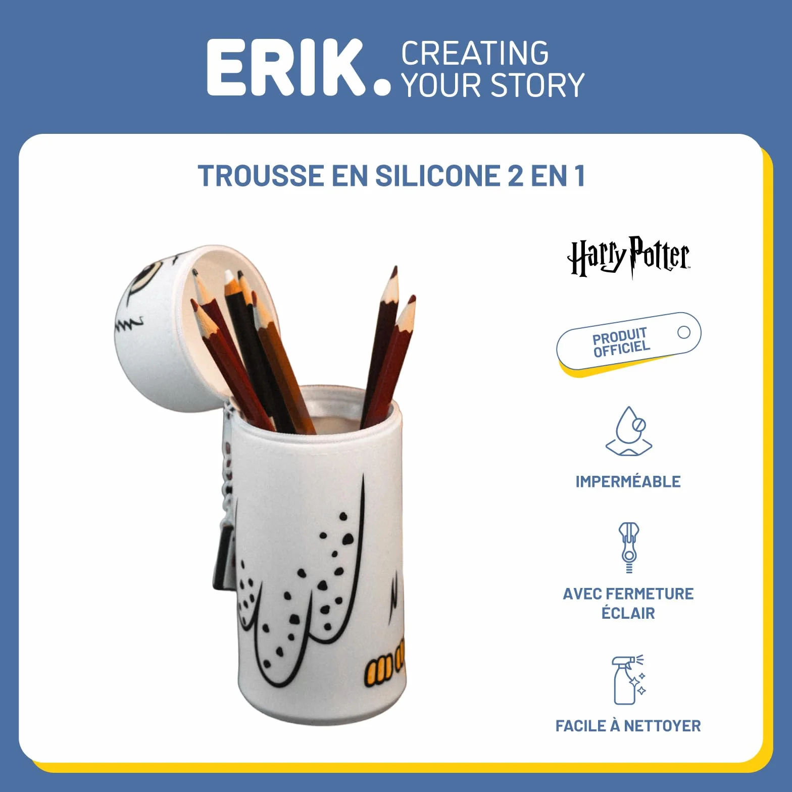Grupo Erik Trousse 3D Harry Potter Extensible en Silicone Fournitures Scolaires