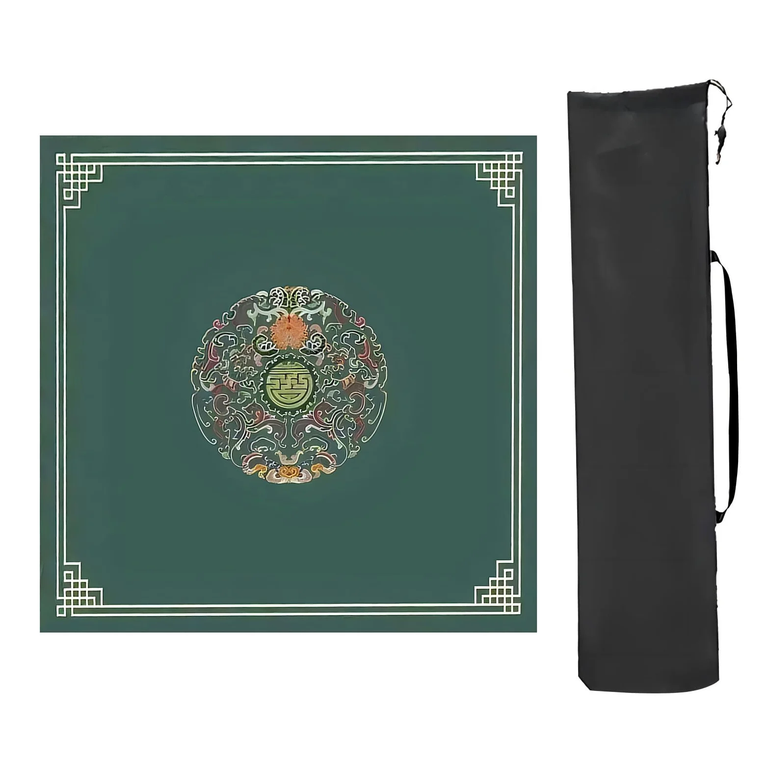 Tapis de mah-Jong, Tapis de Table Majiang, Tapis Mahjong avec Sac Rangement(Grün,23.62x23.62in)