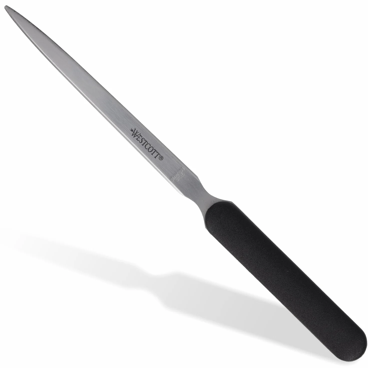 Westcott Coupe-papier avec lame en acier inoxydable, manche ergonomique en plastique noir