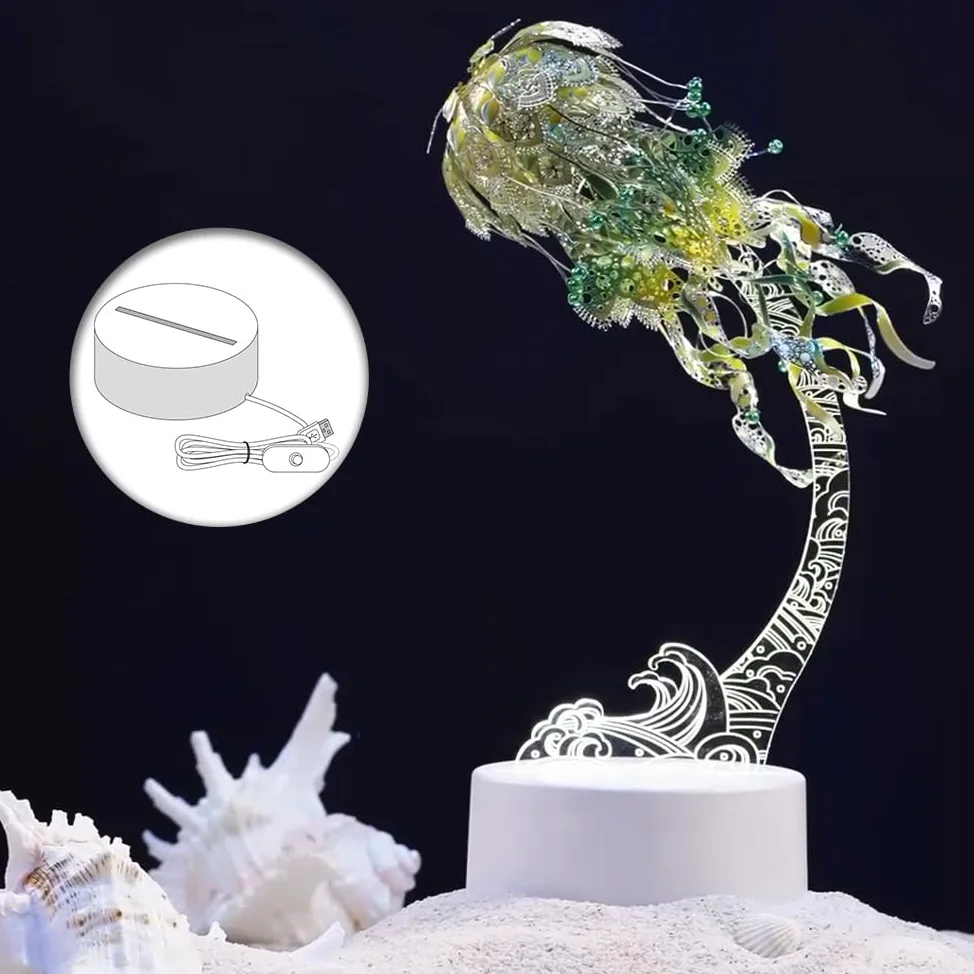 Piececool Casse-tête 3D en métal vert cristal - Modèle en métal - Cadeau de Noël ou de Nouvel An
