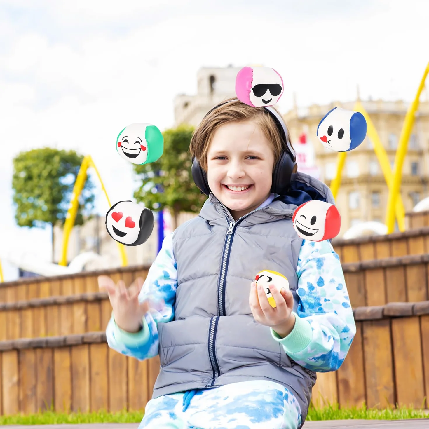 YiliYa 12 Pack Balles de Jonglage Enfant Cirque en Cuir PU Balles Doux Pro Mini Balles de Jonglerie