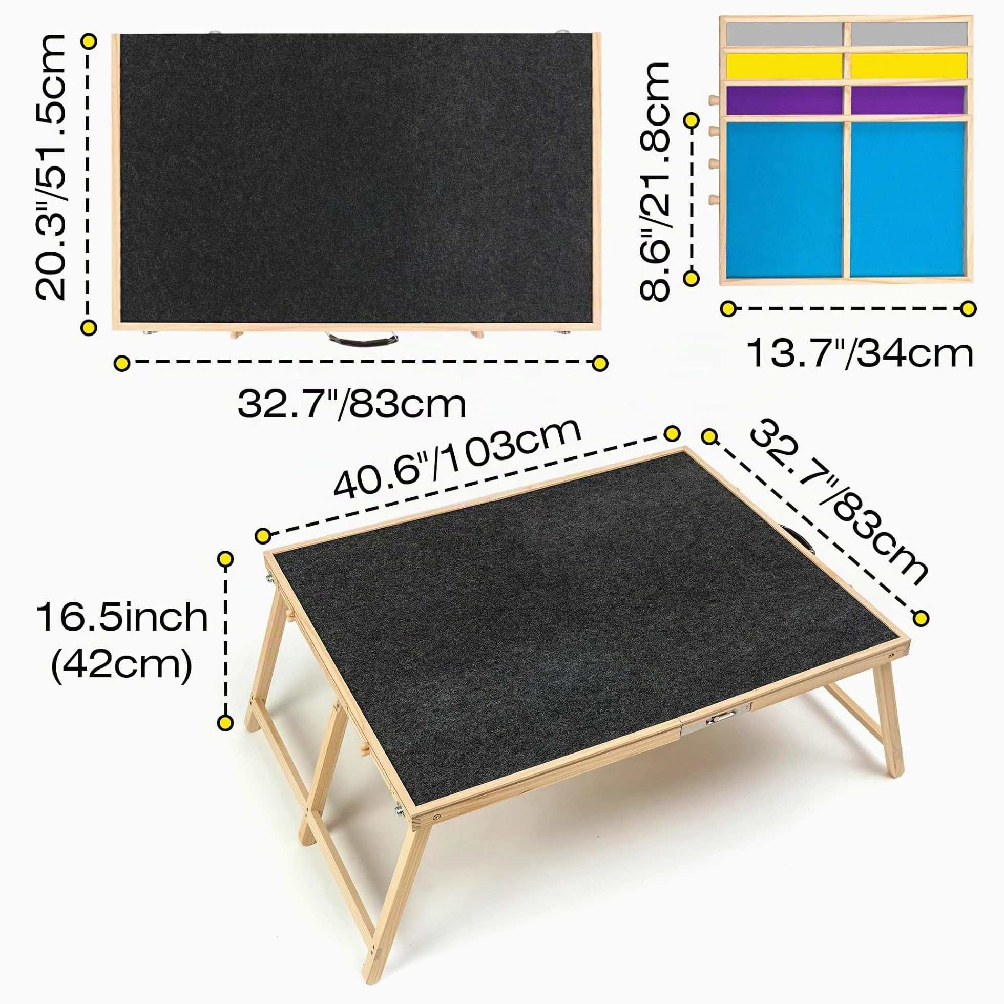 Tektalk Planche à Puzzle Pliable de 2 000 pièces avec Couvercle, Table de Puzzle en Bois avec 8 tiroirs, chevalet de Puzzle Portable avec Pieds pliants, Tables de Puzzle Portables pour Adultes et