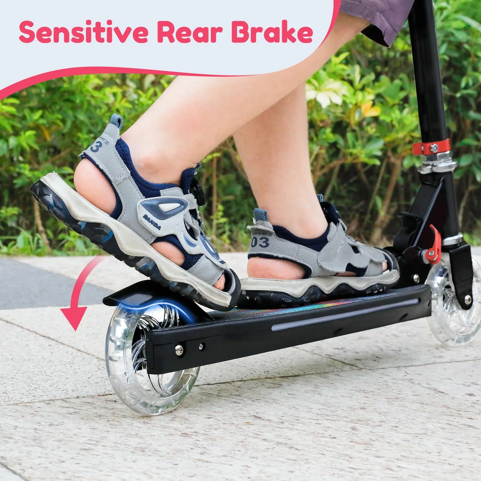 TONBUX Trottinette Enfants Hauteur Réglable 4 Niveaux Pliable Légère 5-12 Ans