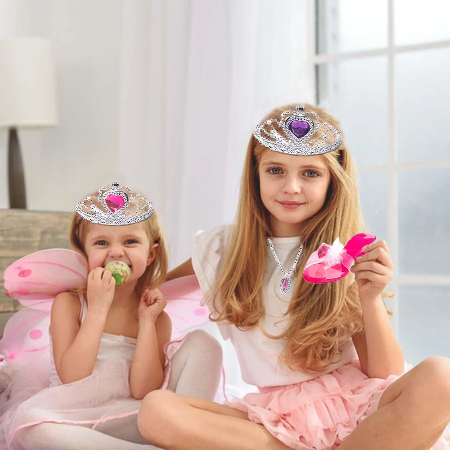 Princesse Chaussures Jeu Rôle Set avec Bijoux Fantaisie pour Filles 3-6 Ans