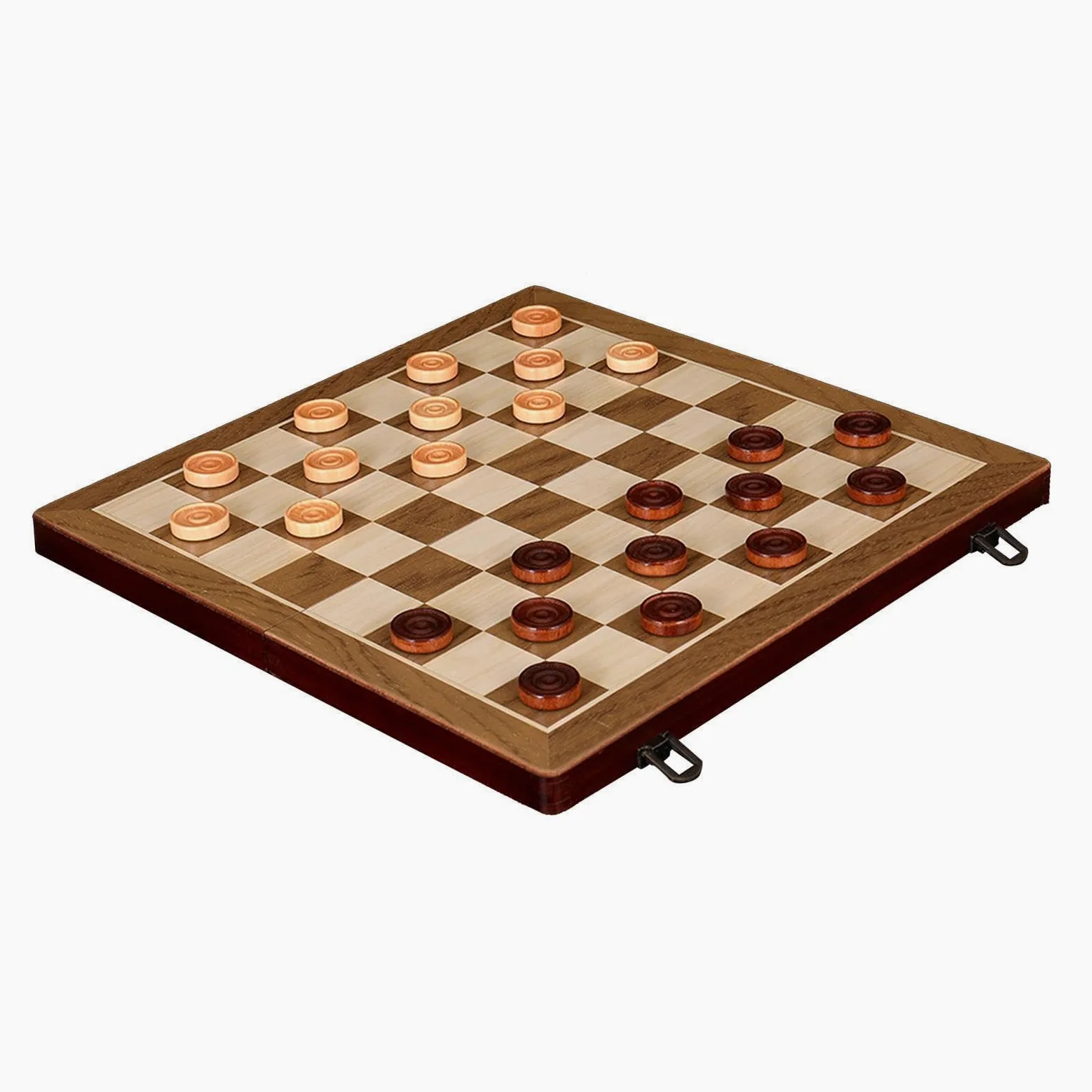 Jeu de société en Bois (échecs et Dames) - Format Compact - Idéal pour Le Camping - Fabrication Artisanale - Stratégie captivante Entre Joueurs -