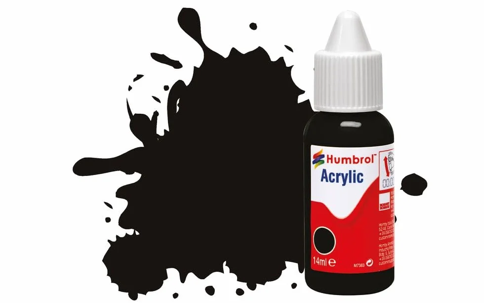 Humbrol Peinture Acrylique Noir Satiné, 14 ml