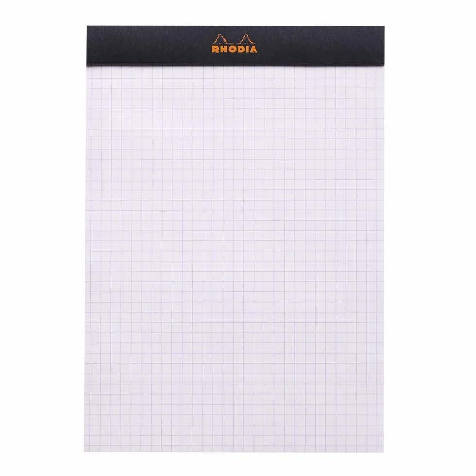 Rhodia Bloc-Notes Agrafé N°16 A5 14,8 x 21 cm Petits Carreaux 80 Feuillets Papier Clairefontaine 80 g/m² Couverture Souple