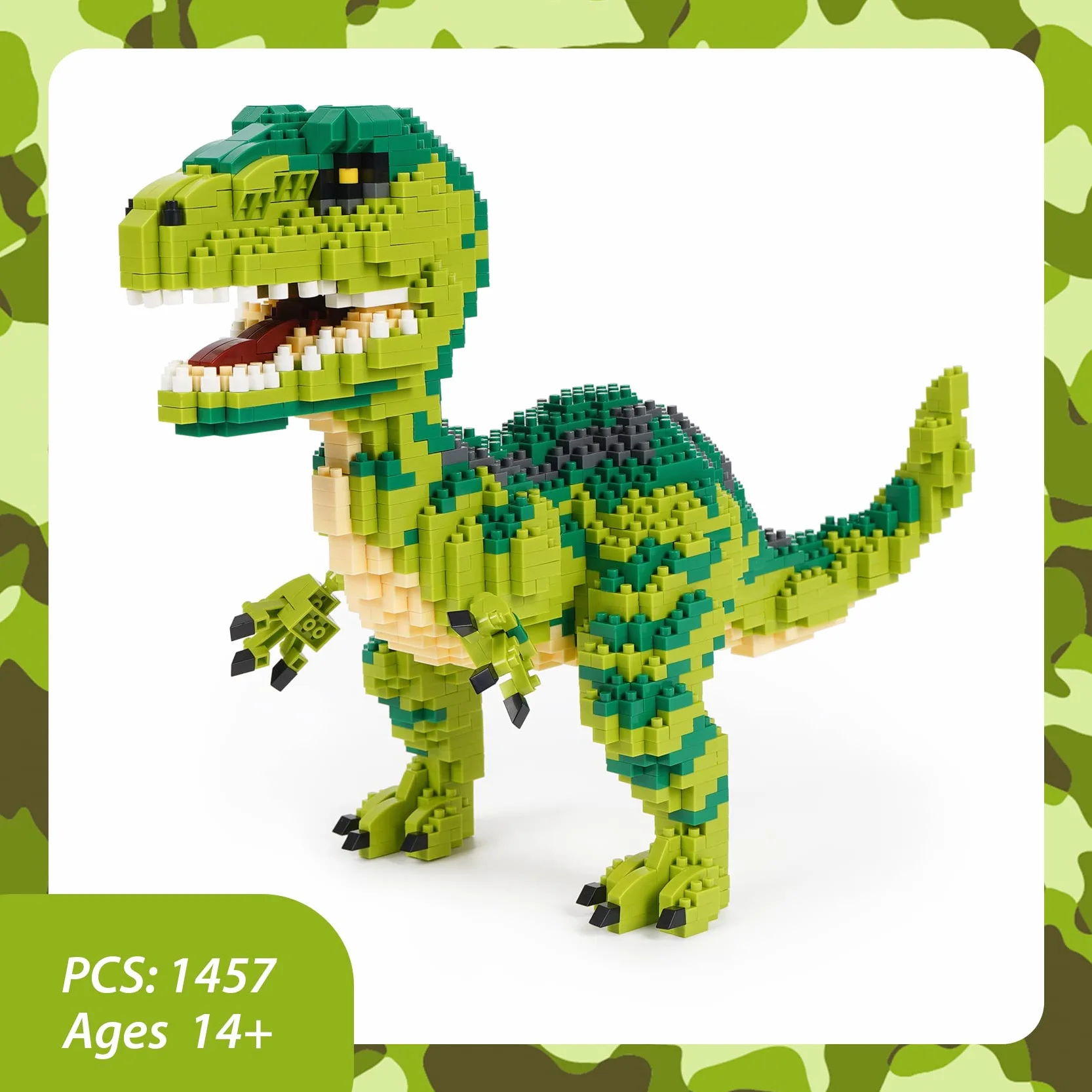 LULUFUN Kit de Blocs de Construction Dinosaures, Jouet de Mini Blocs Bricolage, Cadeau Adultes Enfants Velociraptor