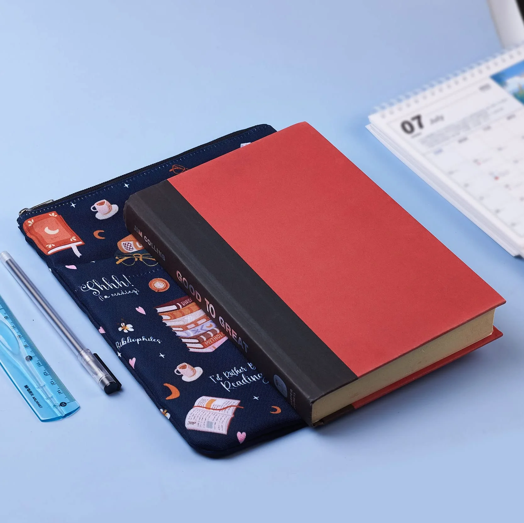 Pochette imperméable pour livre en toile 27,9 x 21,6 cm avec fermeture éclair et poche avant