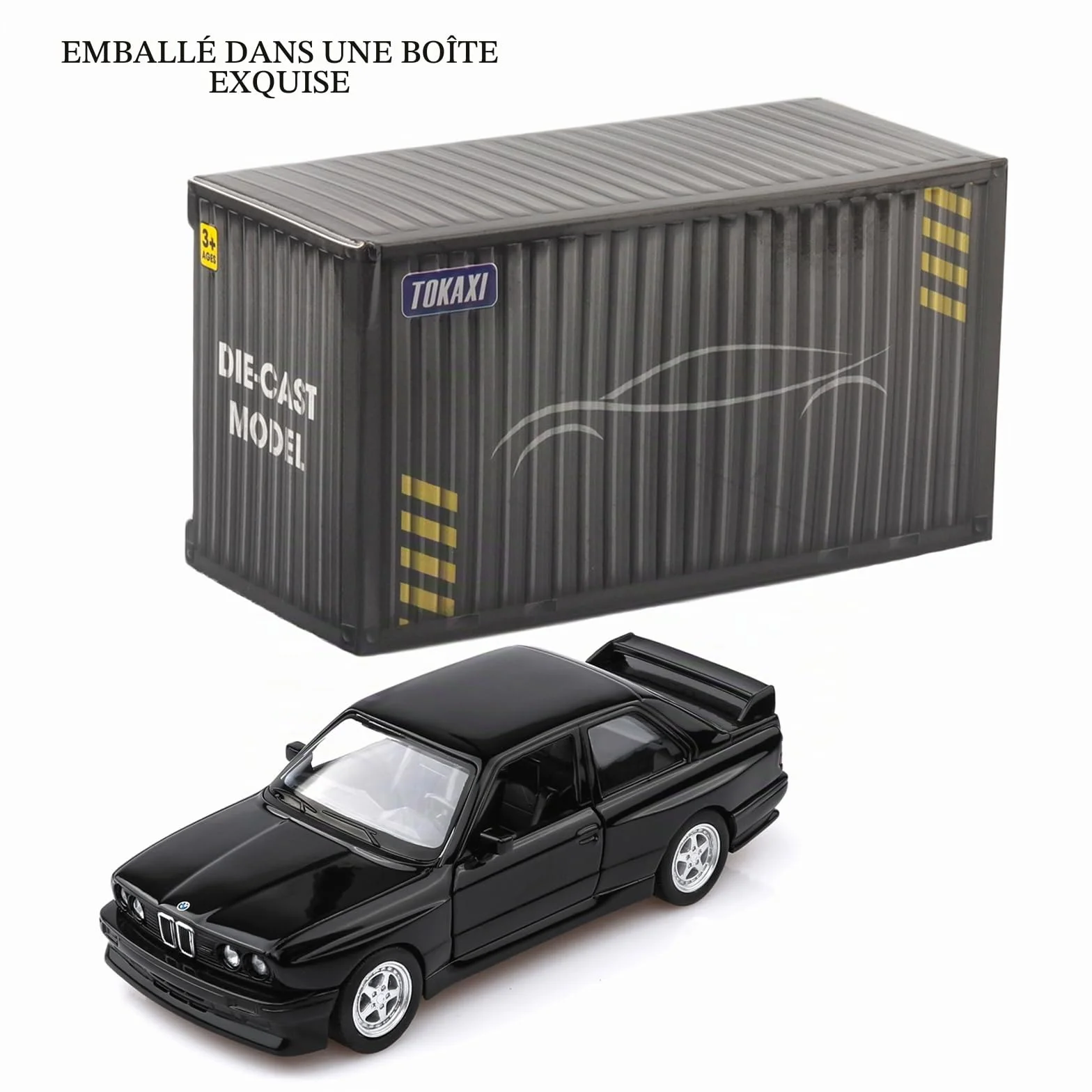 TOKAXI BMW M3 E30 1987 Voiture Miniature Diecast Échelle 1/36 Noir