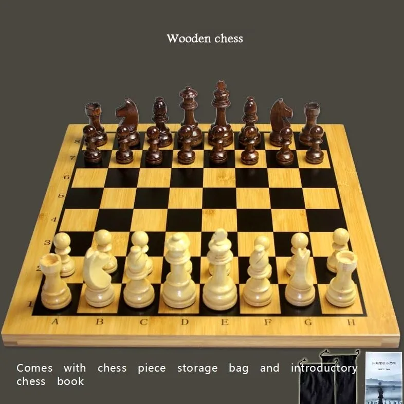 echiquier Jeu d'échecs Pliant en Bois, Plateau de Jeu Fait Main for Adultes, Enfants et débutants, Grand échiquier, pièces lestées echecs Jeu