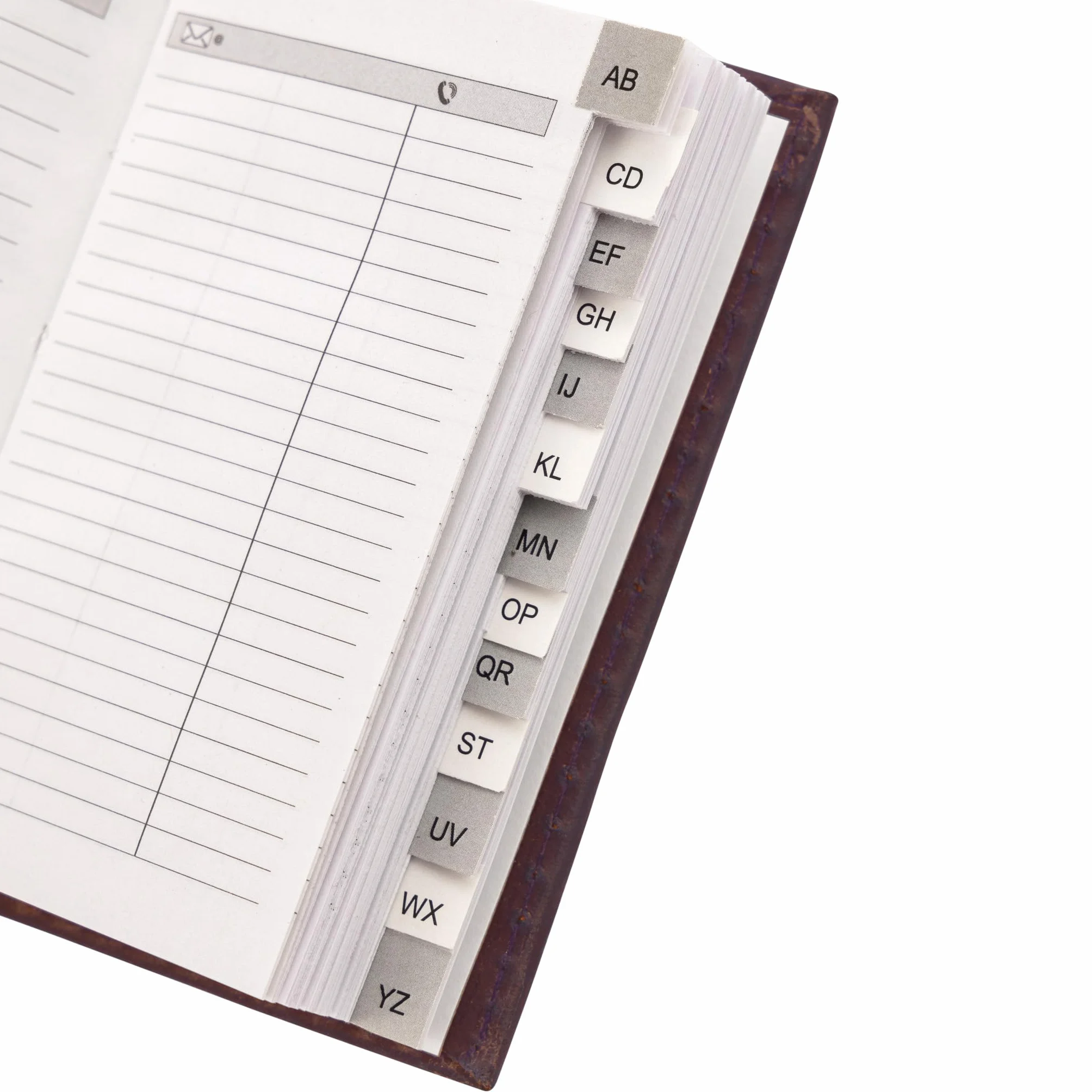 Evelay Carnet d'adresses similicuir exécutive rembourrée A-Z Marron