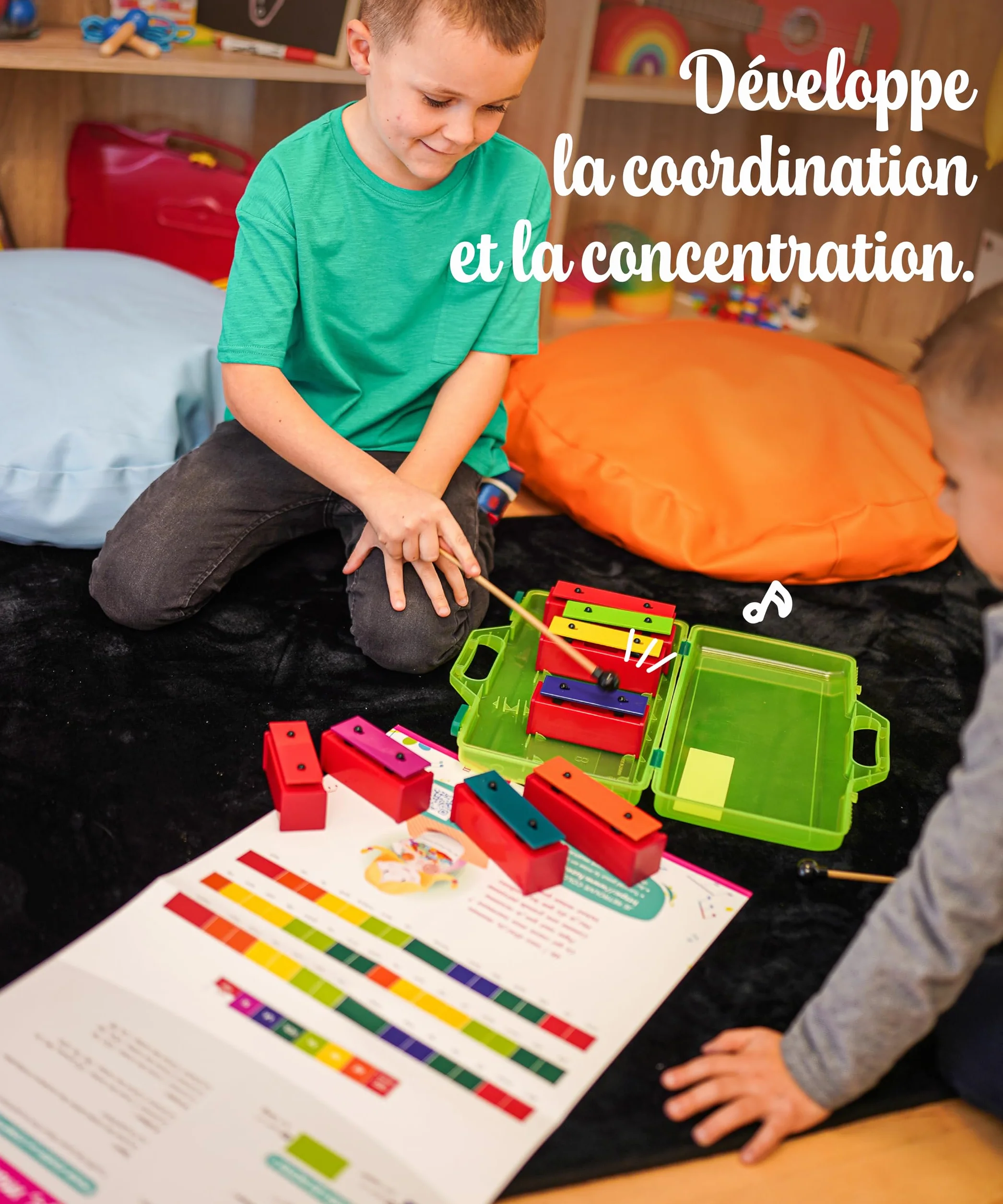 Fuzeau Livret Musical Pédagogique CD Audio Colorzik Comptines 10 Partitions Codées en Couleurs Paroles Incluses dès 3 Ans Méthode Intuitive