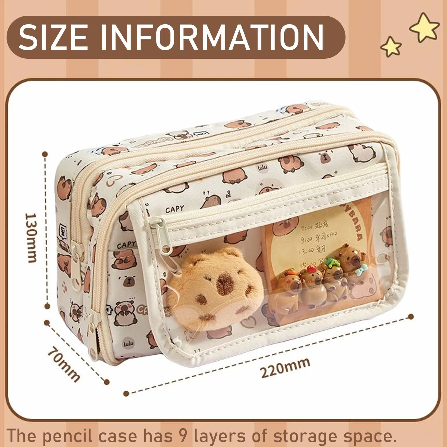 Trousse Scolaire Capybara Grande Capacité Papeterie Ensemble Fourniture Bureau