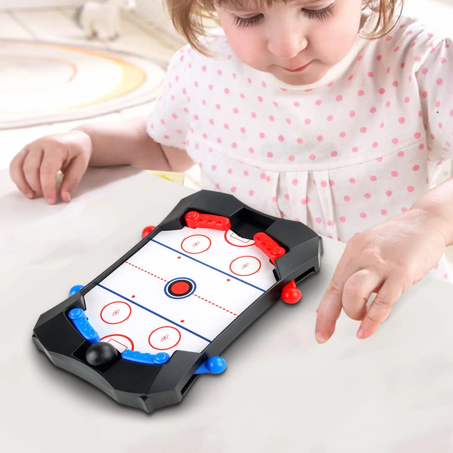 PRIMUZ Jeu de Hockey sur Table, Sport de Bureau, Rondelle Rapide pour Adultes et Amis