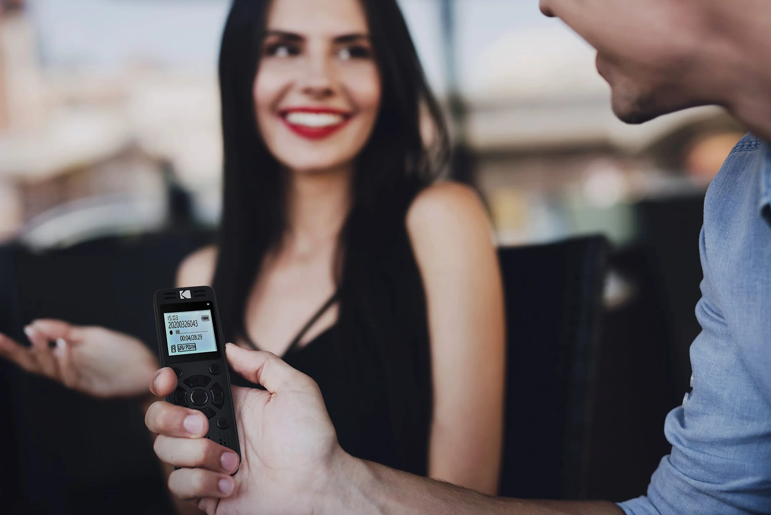 Kodak VRC350 Enregistreur Vocal Haute Intensité Mini Dictaphone Rechargeable Commande Vocale Batterie Lithium Lecteur MP3