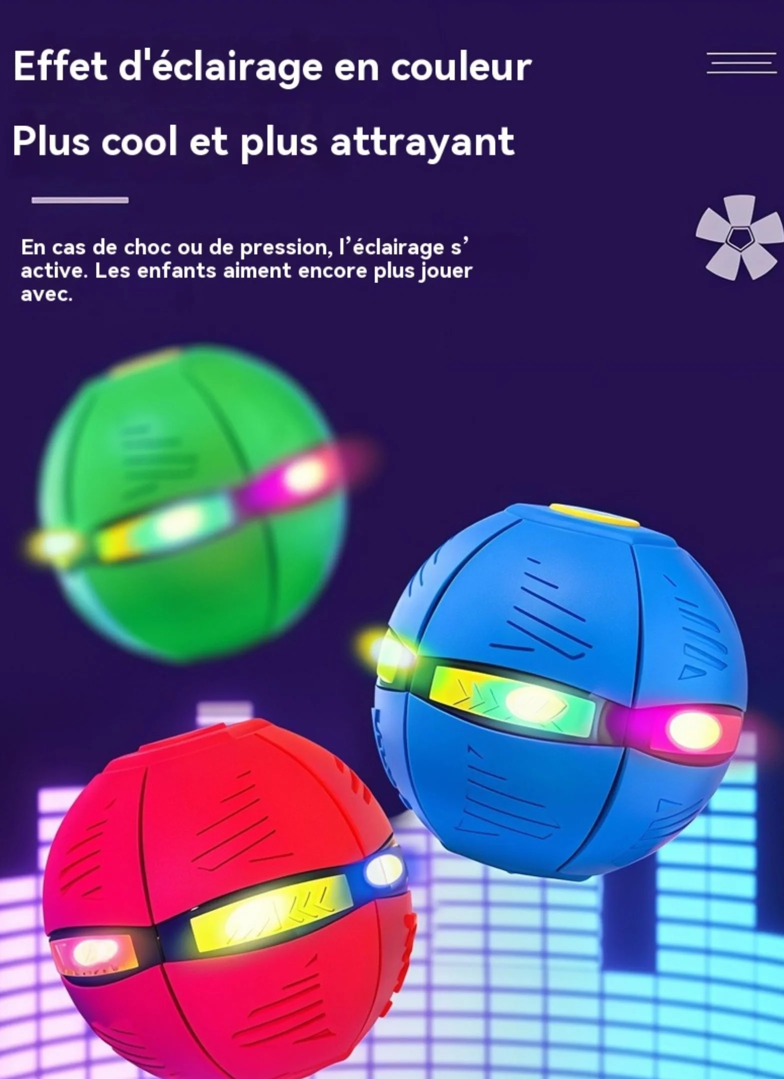 Generisch Ballon Sauteur pour Enfants, Soucoupe Volante Magique, Jouet Lumineux