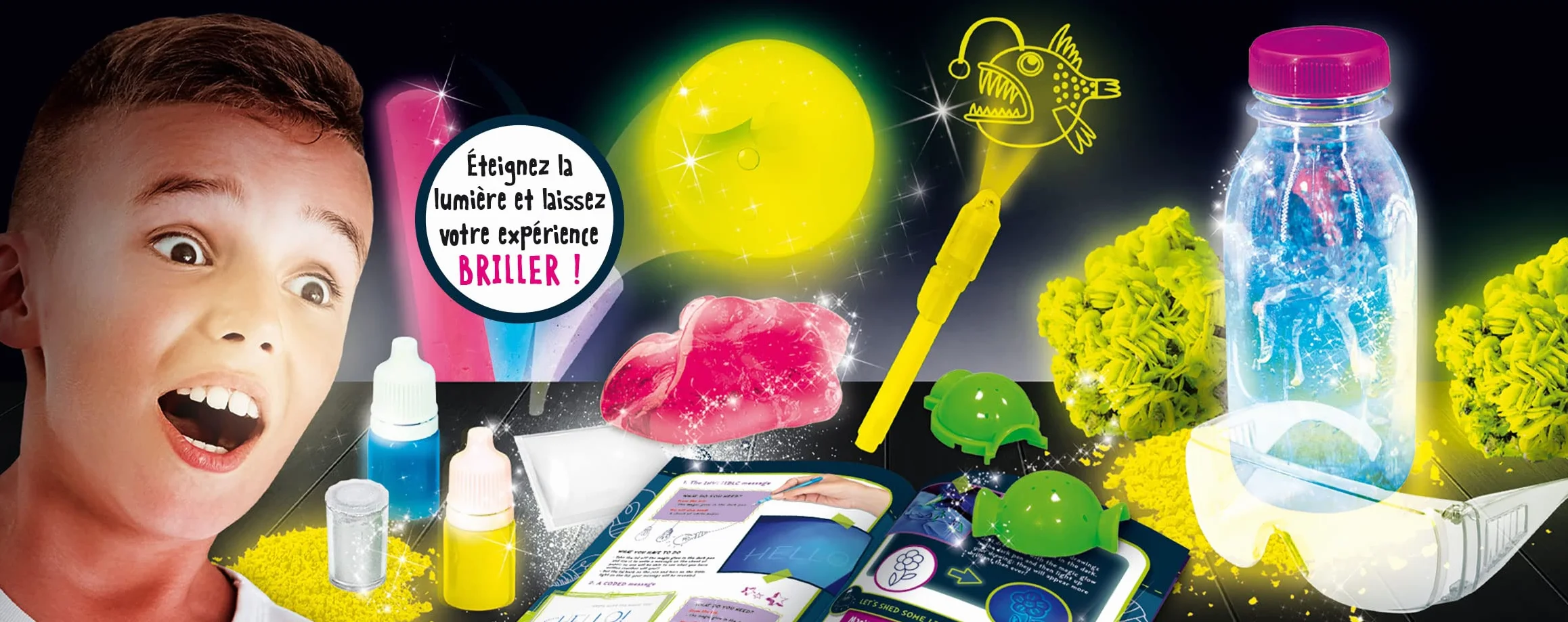 Lisciani I'M A GENIUS SCIENCE Jeu Scientifique Phosphorescent pour Enfants 8+ Ans Expériences Luminescentes Kit Complet