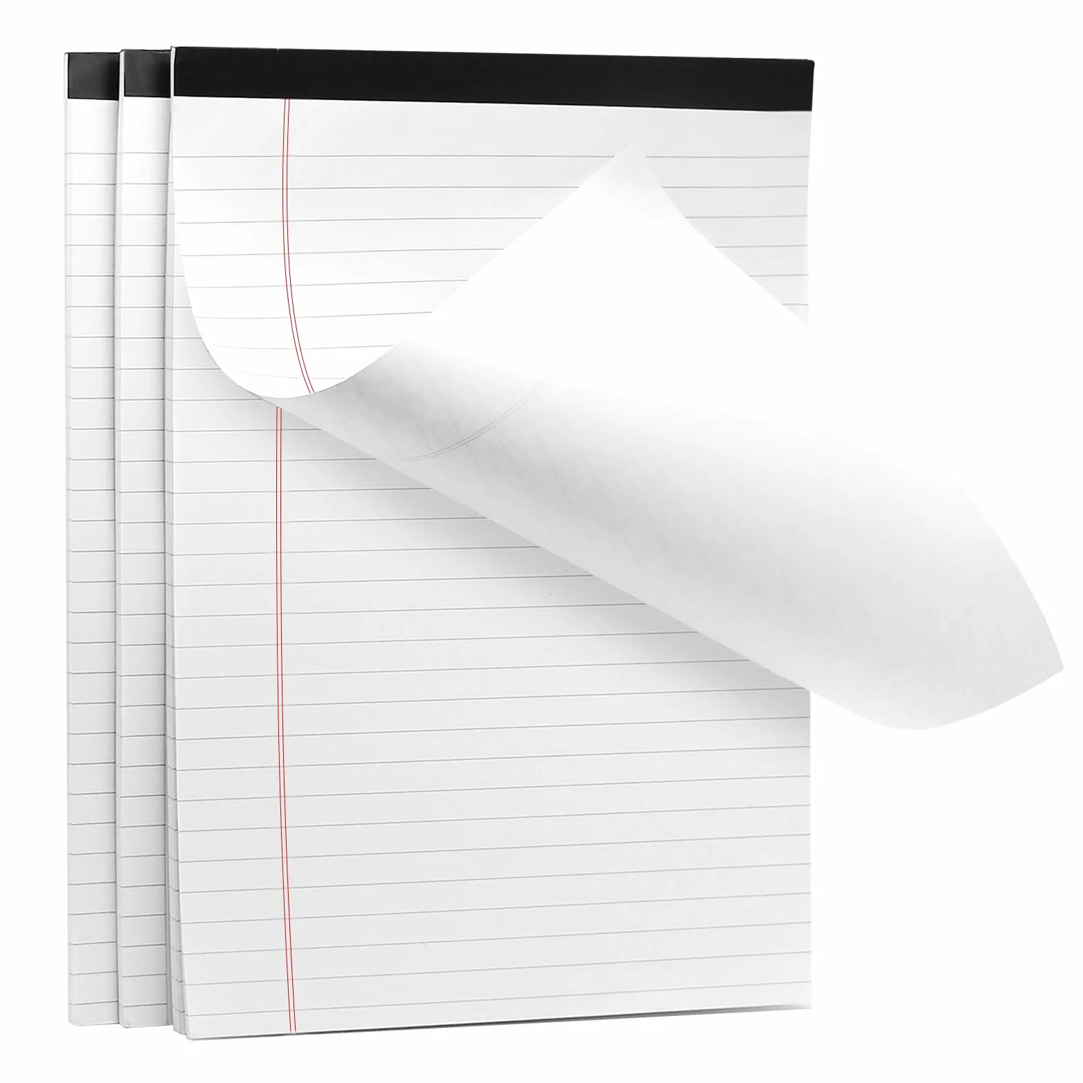 Lot de 3 blocs-notes A4 lignés - 30 feuilles par bloc - Blanc