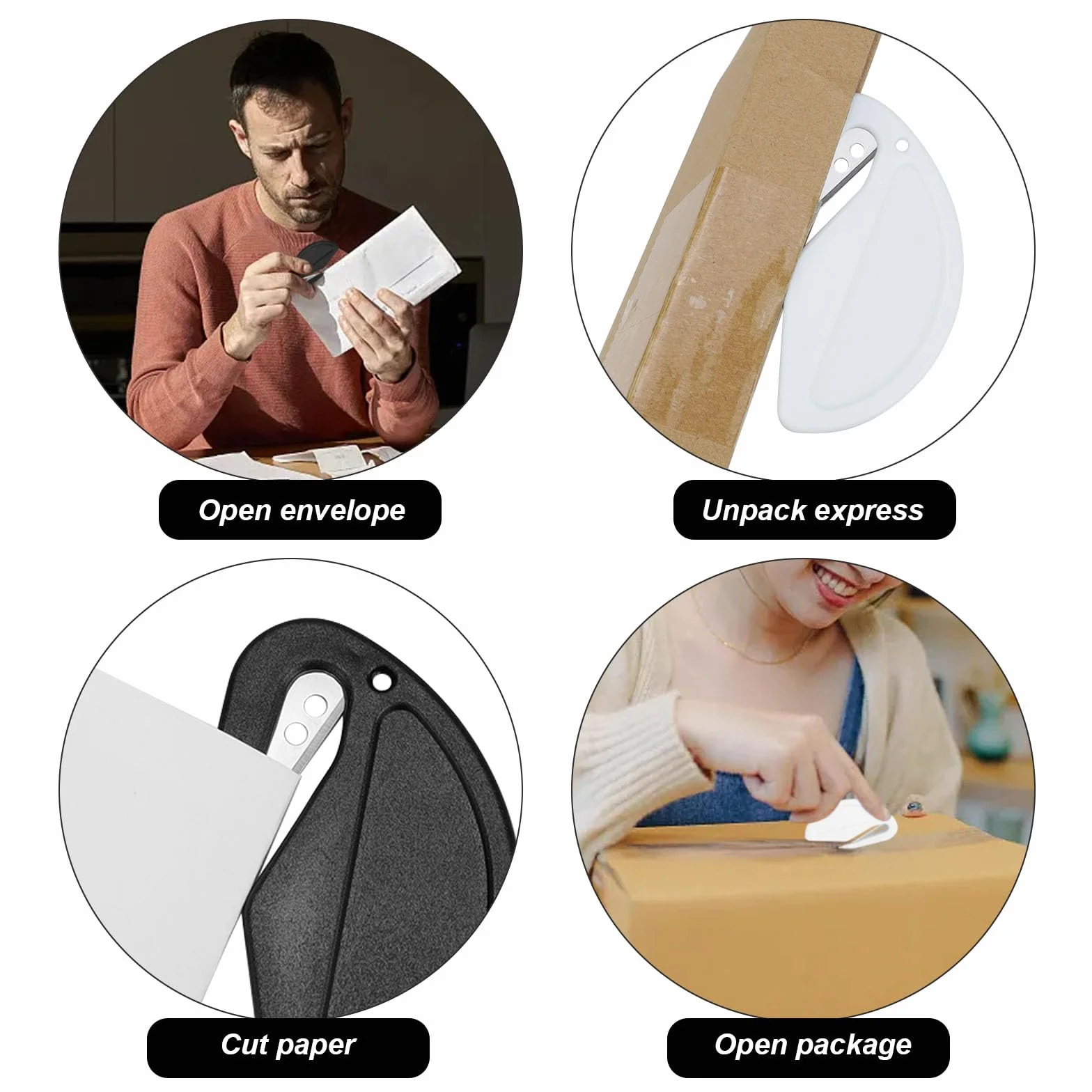 20 Pièces Mini Ouvre-Lettres avec Lame en Métal, Coupe-Papier pour Enveloppes