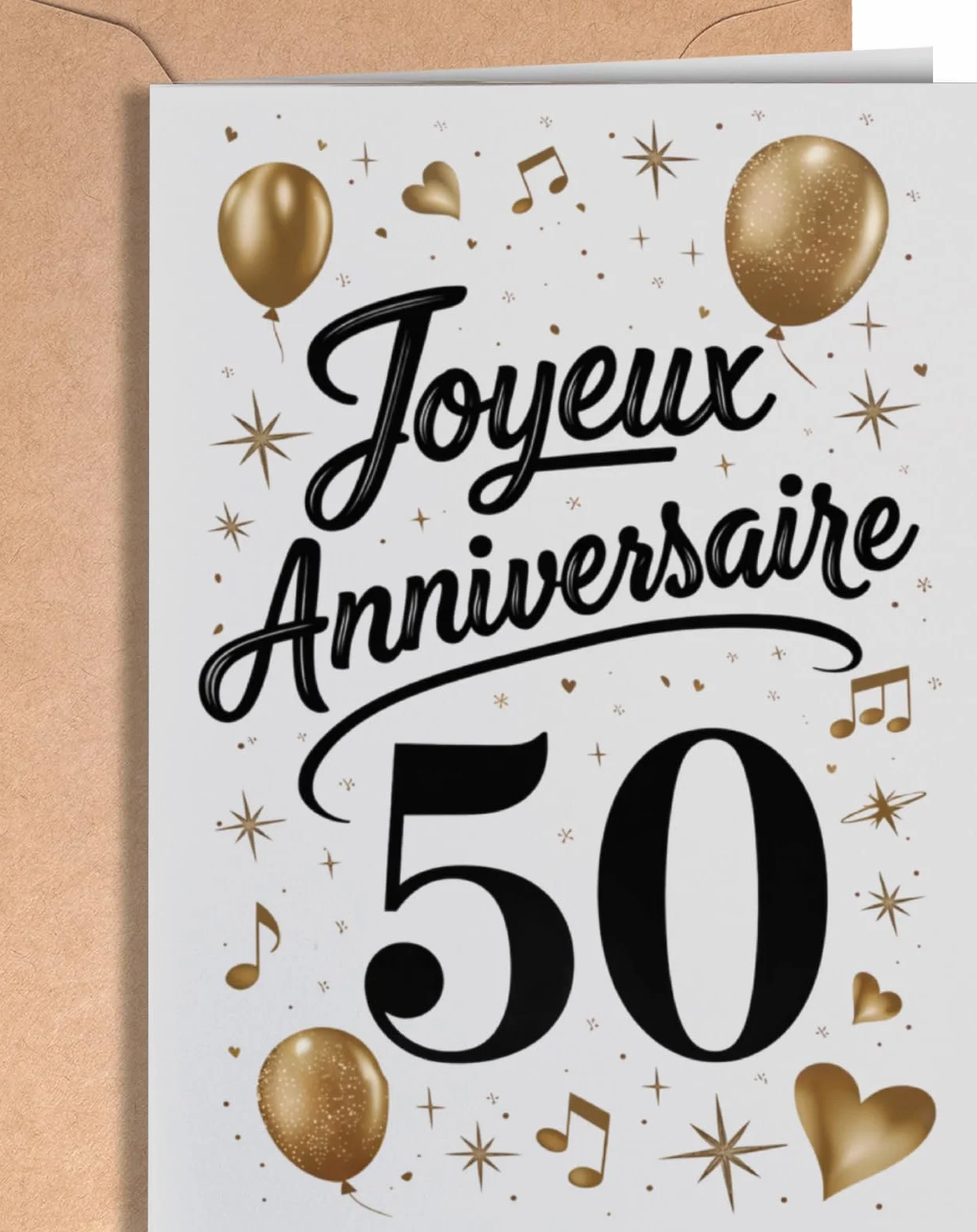 Carte Anniversaire 50 ans pour Femme et Homme - Décoration 50 Ans, Cadeau Maman et Papa